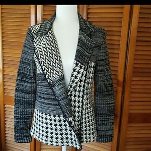 🖤Closet Clear Out🖤 Chaps Houndstooth/ Tweed Full-Zip Sweater